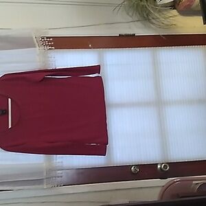 Ann Taylor long sleeve satin crew neck shirt M.